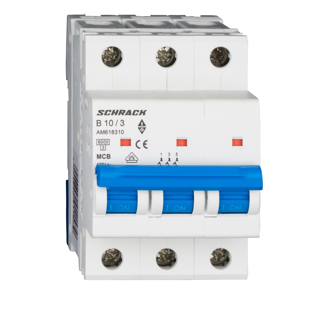 &Icirc;ntreruptor automat modular (MCB) AMPARO 6kA, B 10A, 3-poli