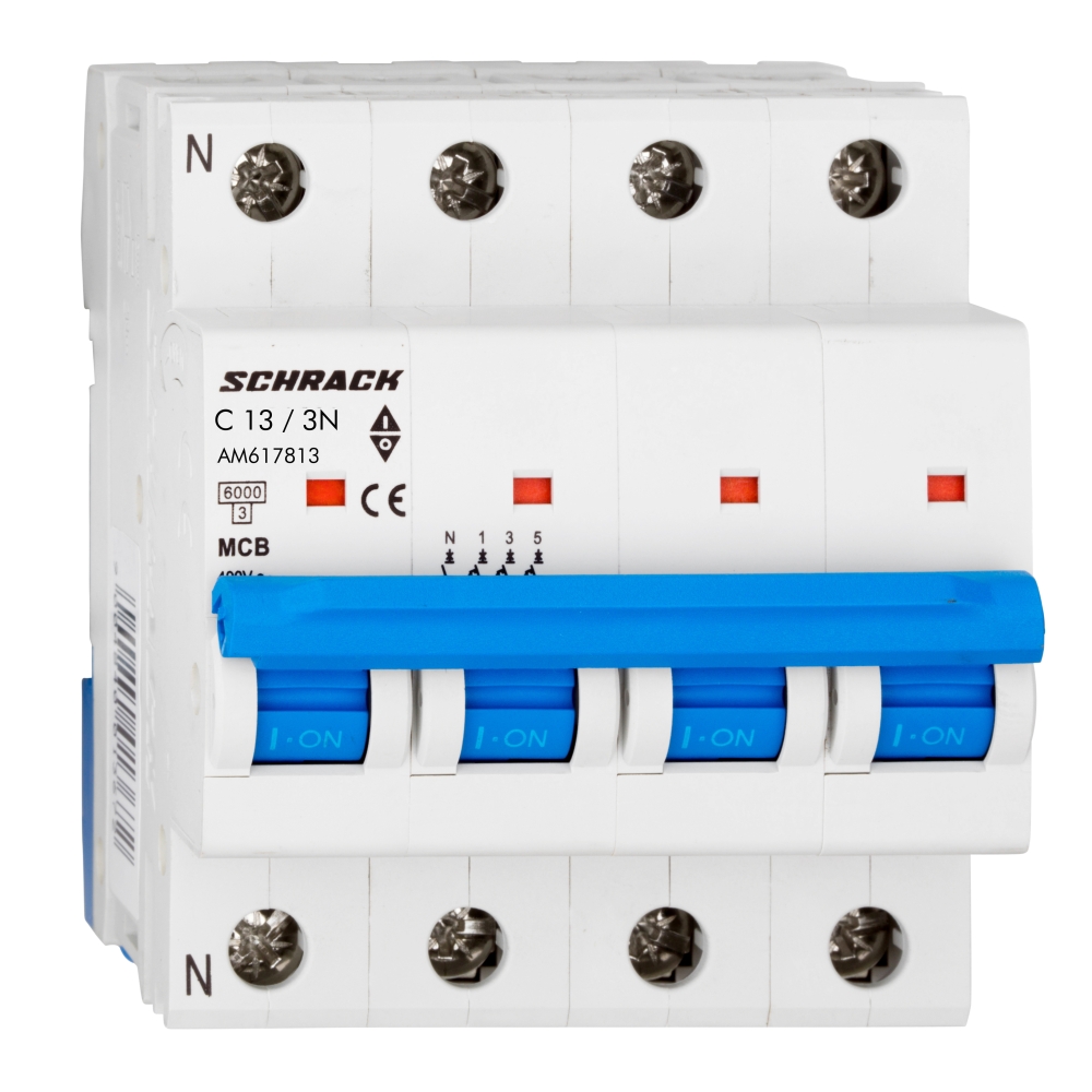 &Icirc;ntreruptor automat modular (MCB) AMPARO 6kA, C 13A, 3P+N