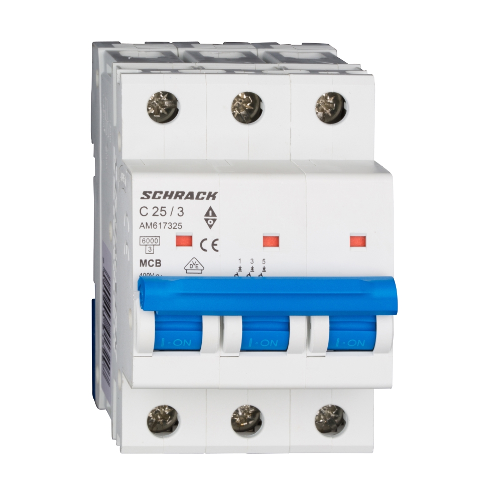 &Icirc;ntreruptor automat modular (MCB) AMPARO 6kA, C 25A, 3-poli