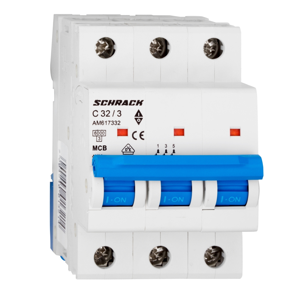 &Icirc;ntreruptor automat modular (MCB) AMPARO 6kA, C 32A, 3-poli