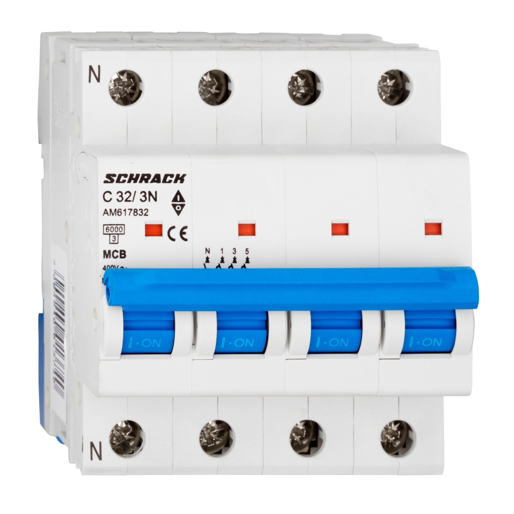 &Icirc;ntreruptor automat modular (MCB) AMPARO 6kA, C 32A, 3P+N