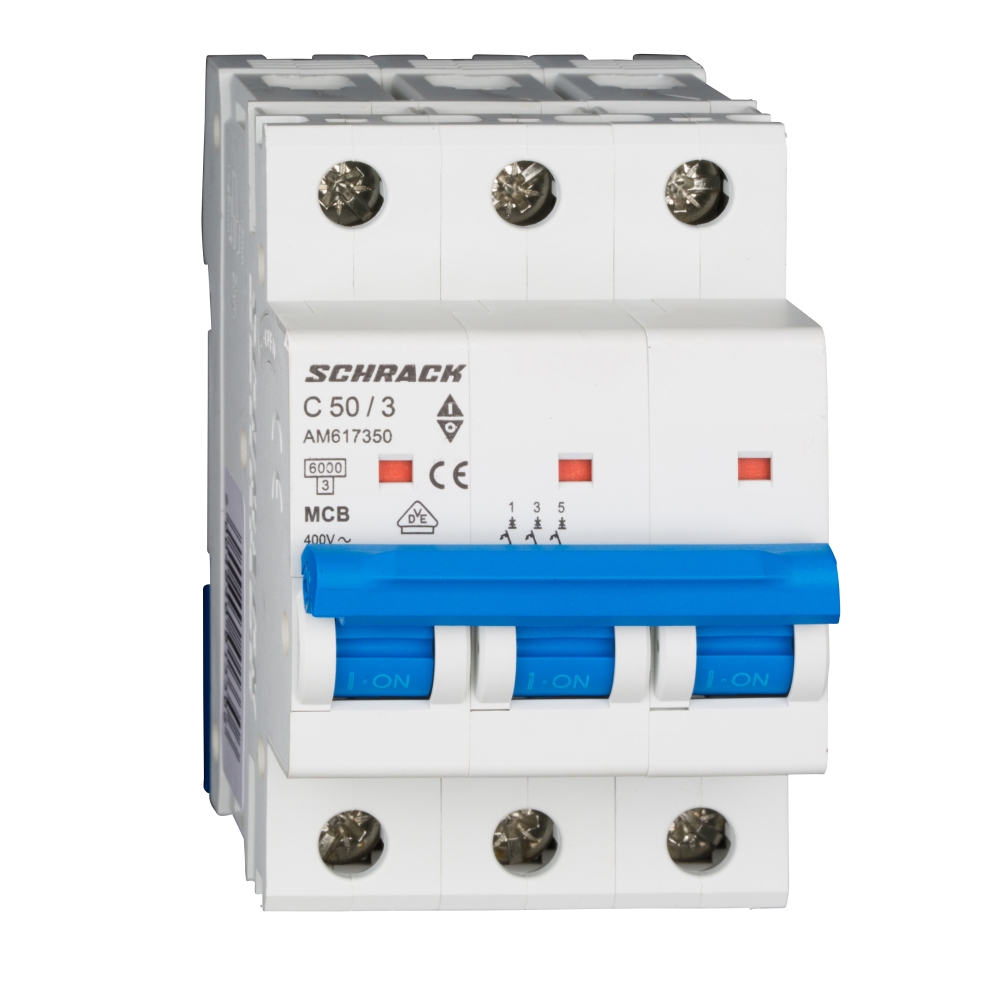 &Icirc;ntreruptor automat modular (MCB) AMPARO 6kA, C 50A, 3-poli