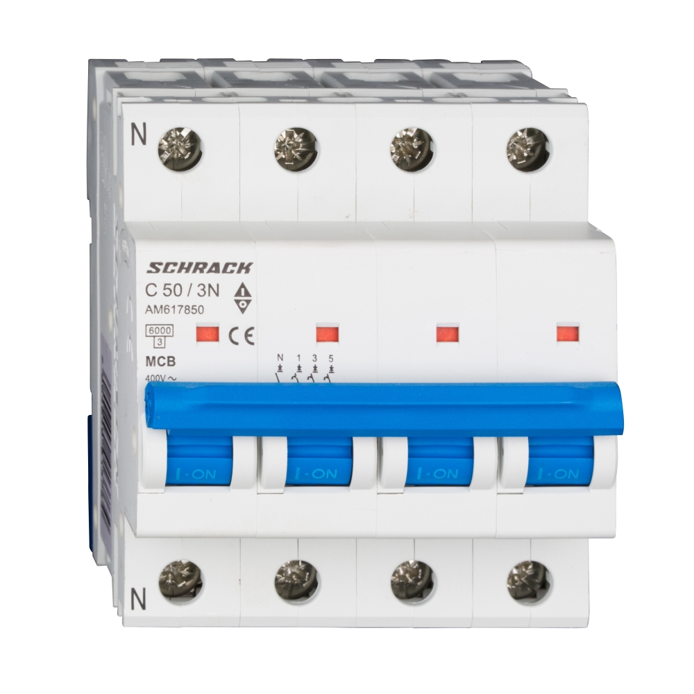 &Icirc;ntreruptor automat modular (MCB) AMPARO 6kA, C 50A, 3P+N