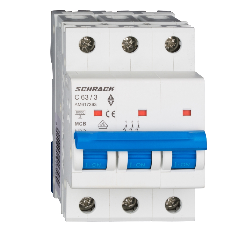 &Icirc;ntreruptor automat modular (MCB) AMPARO 6kA, C 63A, 3-poli