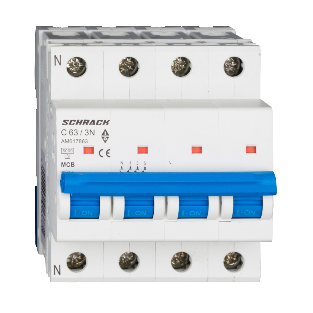 &Icirc;ntreruptor automat modular (MCB) AMPARO 6kA, C 63A, 3P+N