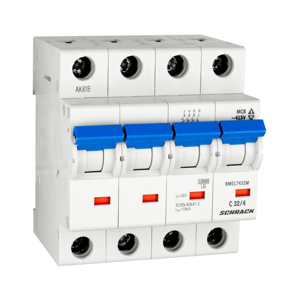 &Icirc;ntreruptor automat modular(MCB), C, 32A, 4poli, 40&deg; C, 10kA