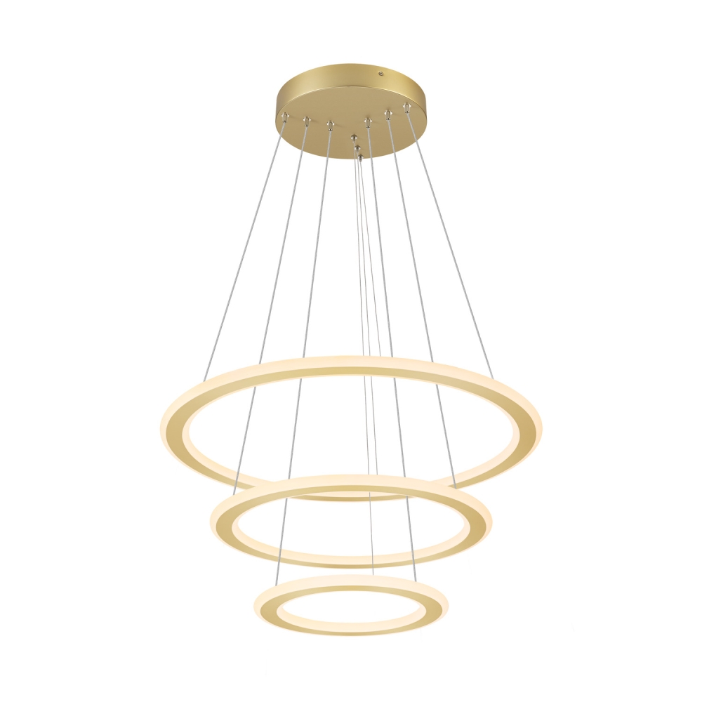 ONE FLAT, triplu, 300cm, 2700/3000K, DALI 2, Touch, alamă