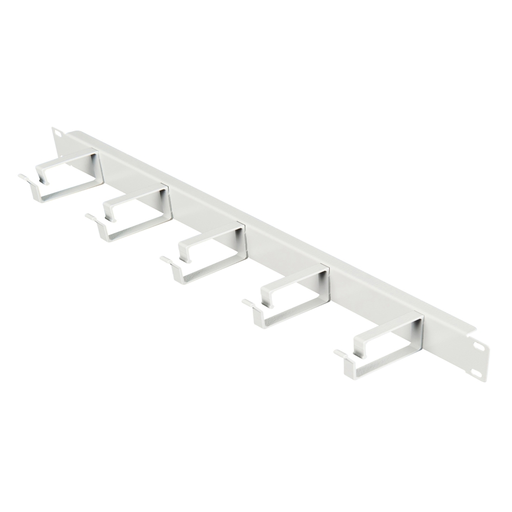 Organizator 19&rdquo; 1U, 5 inele metalice, RAL7035