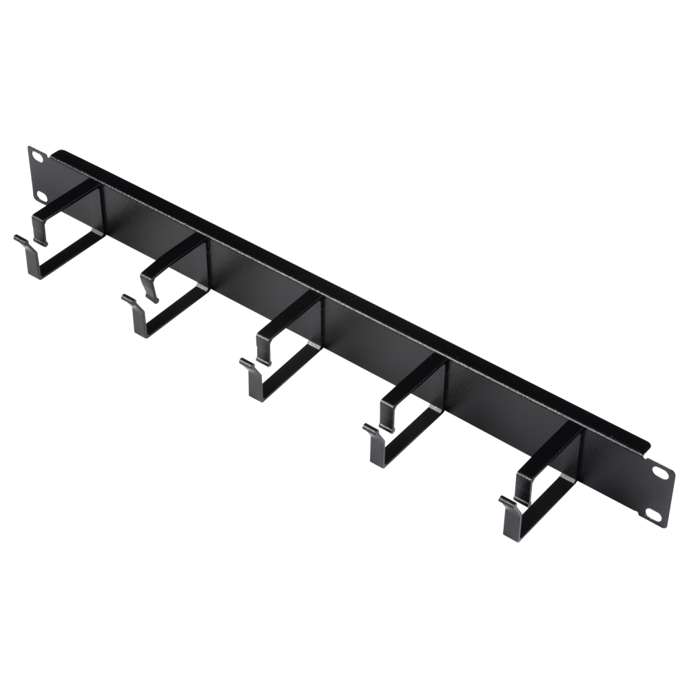 Organizator 19", 1U, 5 inele, negru RAL 9005