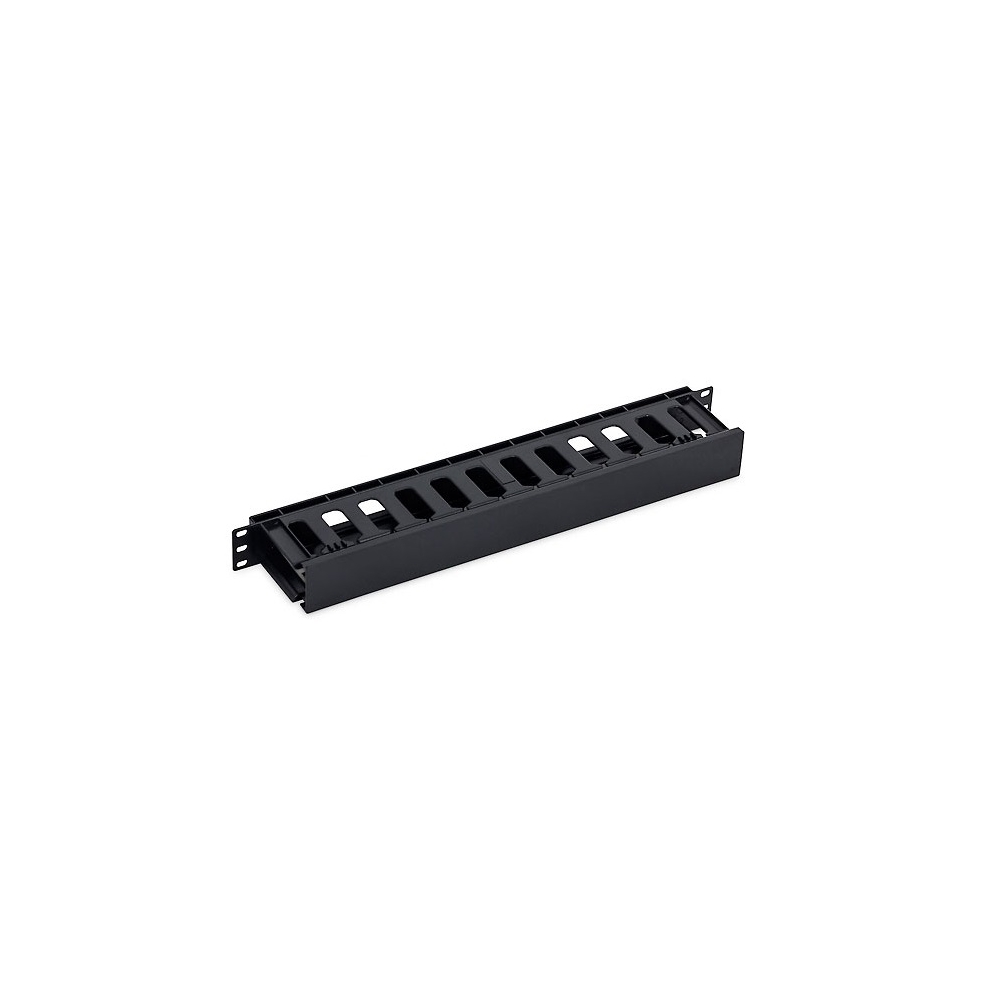 Organizator cabluri 19", 1U, plastic, negru RAL9005