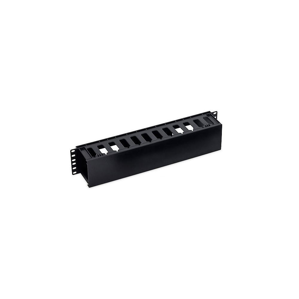 Organizator cabluri 19", 2U, plastic, negru RAL9005