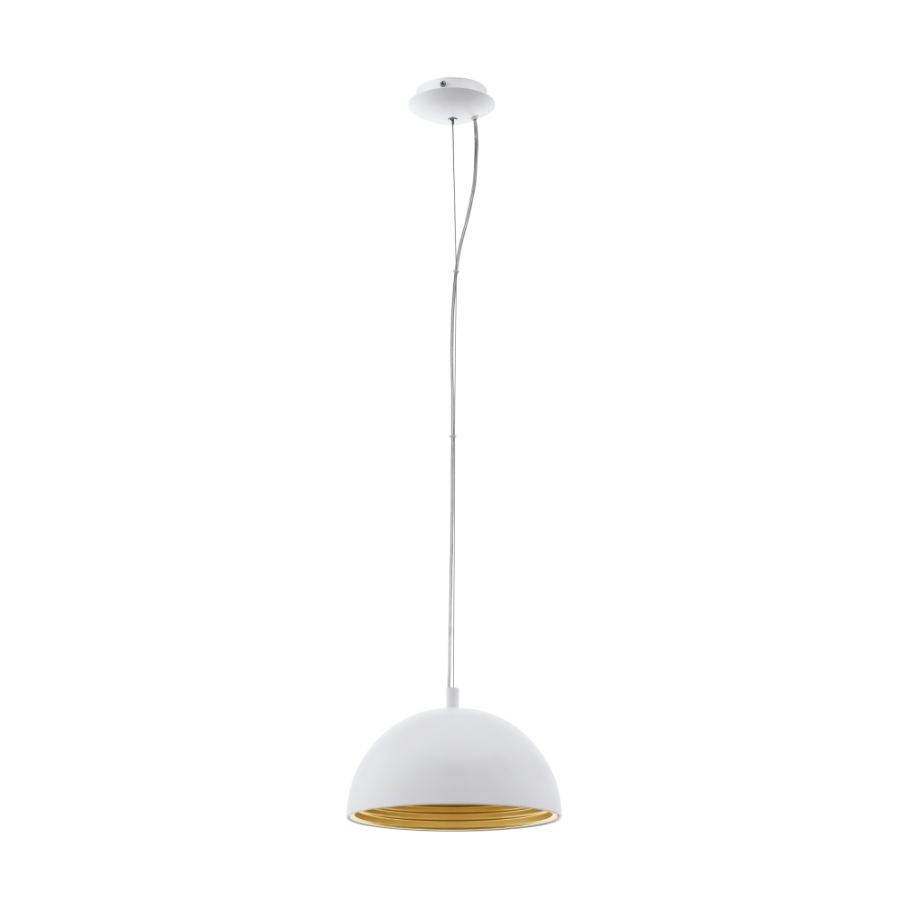 Panderas Pendant luminaire &Oslash;300 60W white/gold IP20