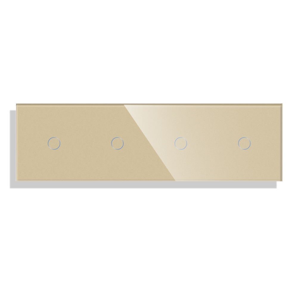 Panou 4 Intrerupatoare Simple cu Touch din Sticla LUXION - auriu
