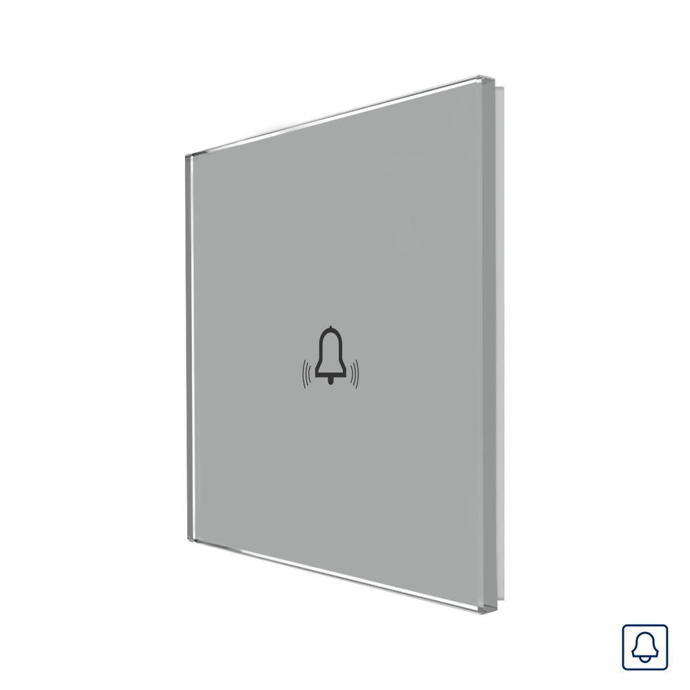 Panou Buton Sonerie cu Touch Din Sticla LUXION - gri