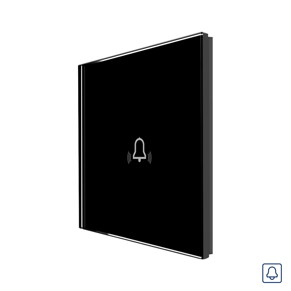 Panou Buton Sonerie cu Touch Din Sticla LUXION - negru