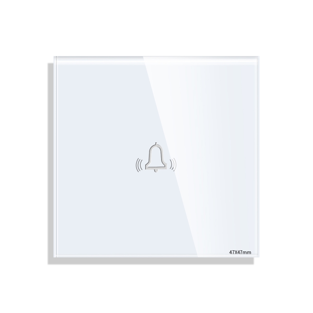 Panou Buton Sonerie cu Touch Mini din Sticla LUXION - alb