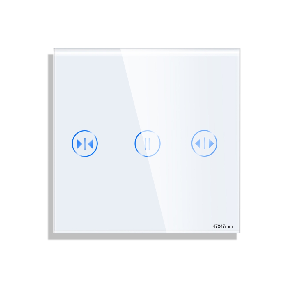 Panou Intrerupator Jaluzele cu Touch Mini din Sticla LUXION - alb