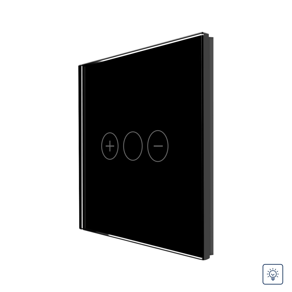 Panou Intrerupator Variator cu Touch Din Sticla LUXION - negru