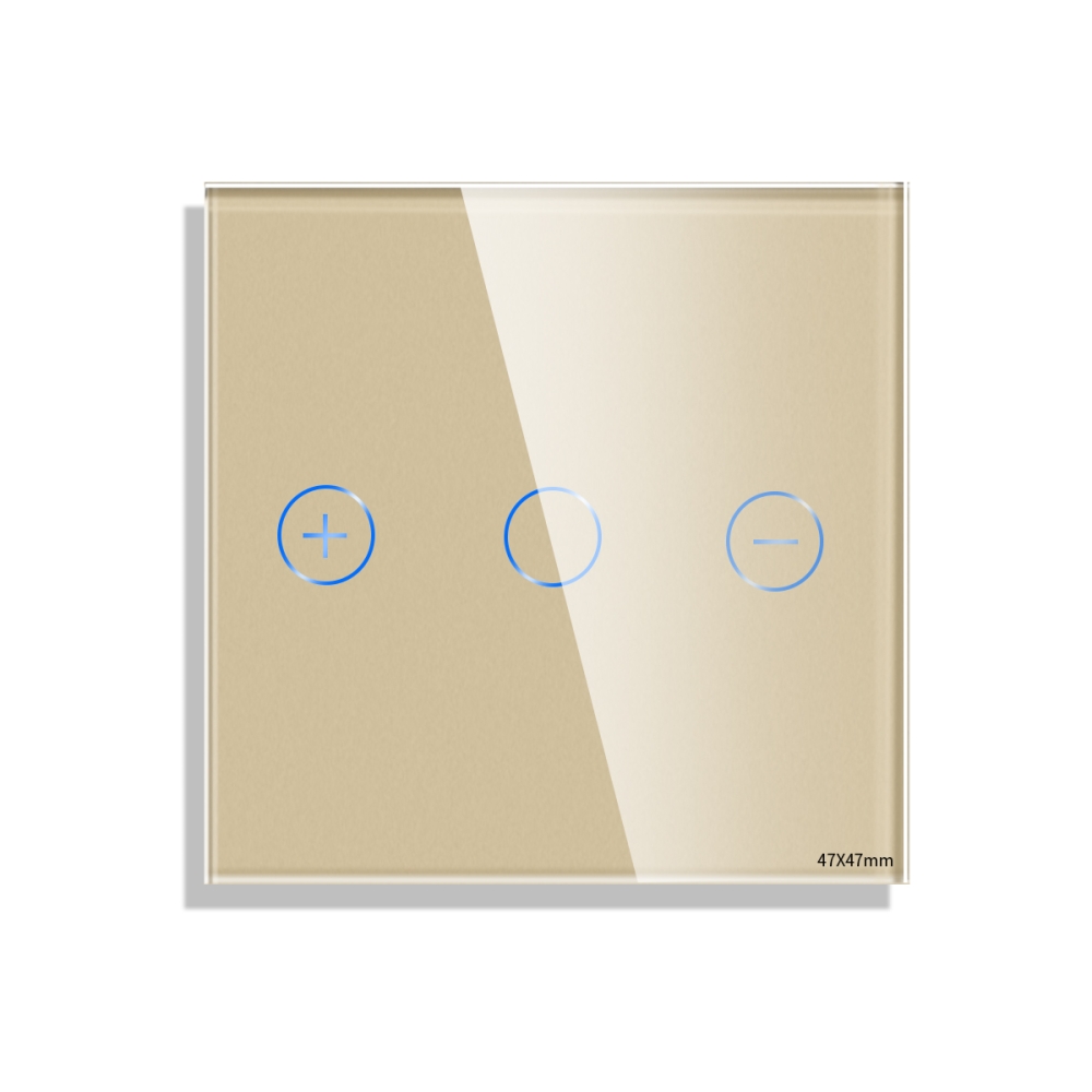 Panou Intrerupator Variator cu Touch Mini din Sticla LUXION - auriu