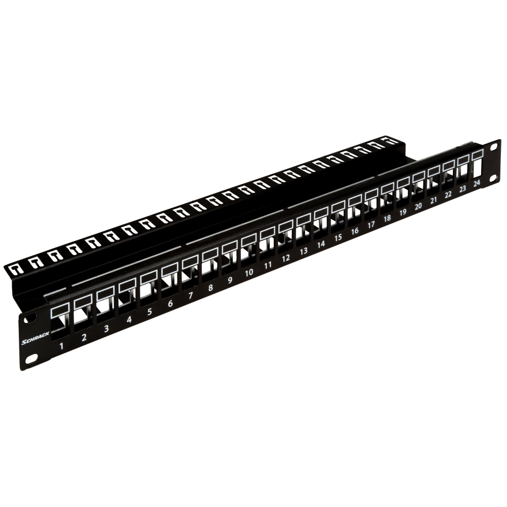 Patchpanel 19" 24 porturi(SFA)(SFB) goale,1UH,negru,scurt