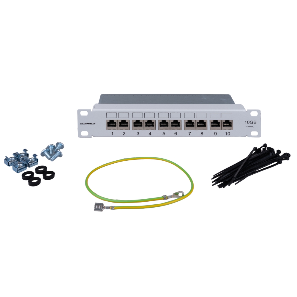 Patchpanel Cat.6 10 GB Class Ea, 10'', ecranat 10xRJ45G