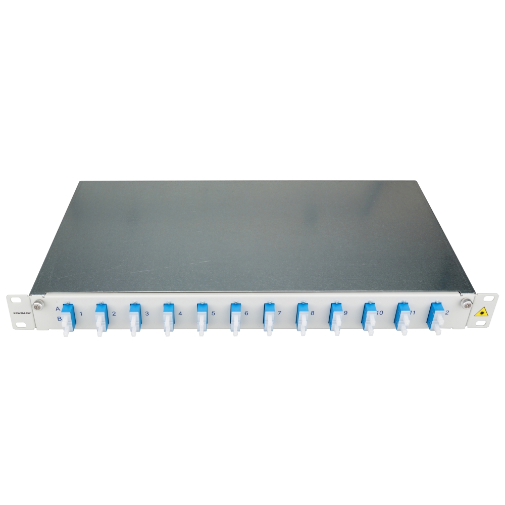 Patchpanel FO 19", 1UV, culisant, pentru 24 fibre, SC, SM