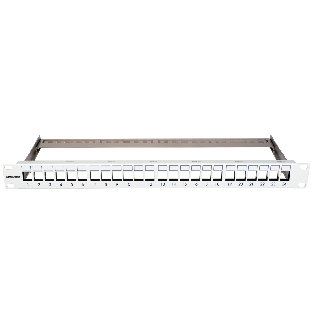 Patchpanel pt. 24 module TOOLLESS LINE, 1UH, 19", RAL7035