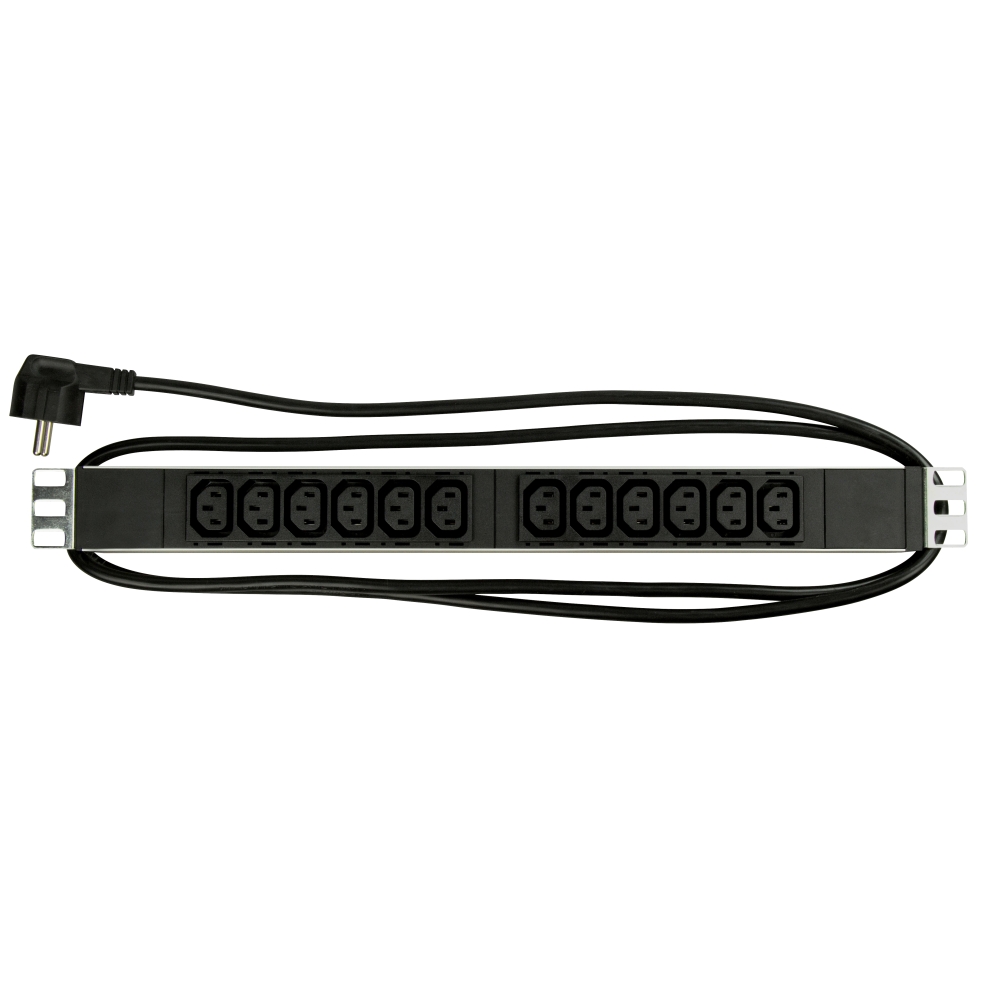 PDU 19", 12xIEC C13, profil ALU 1U, cablu conexiune 2m,negru