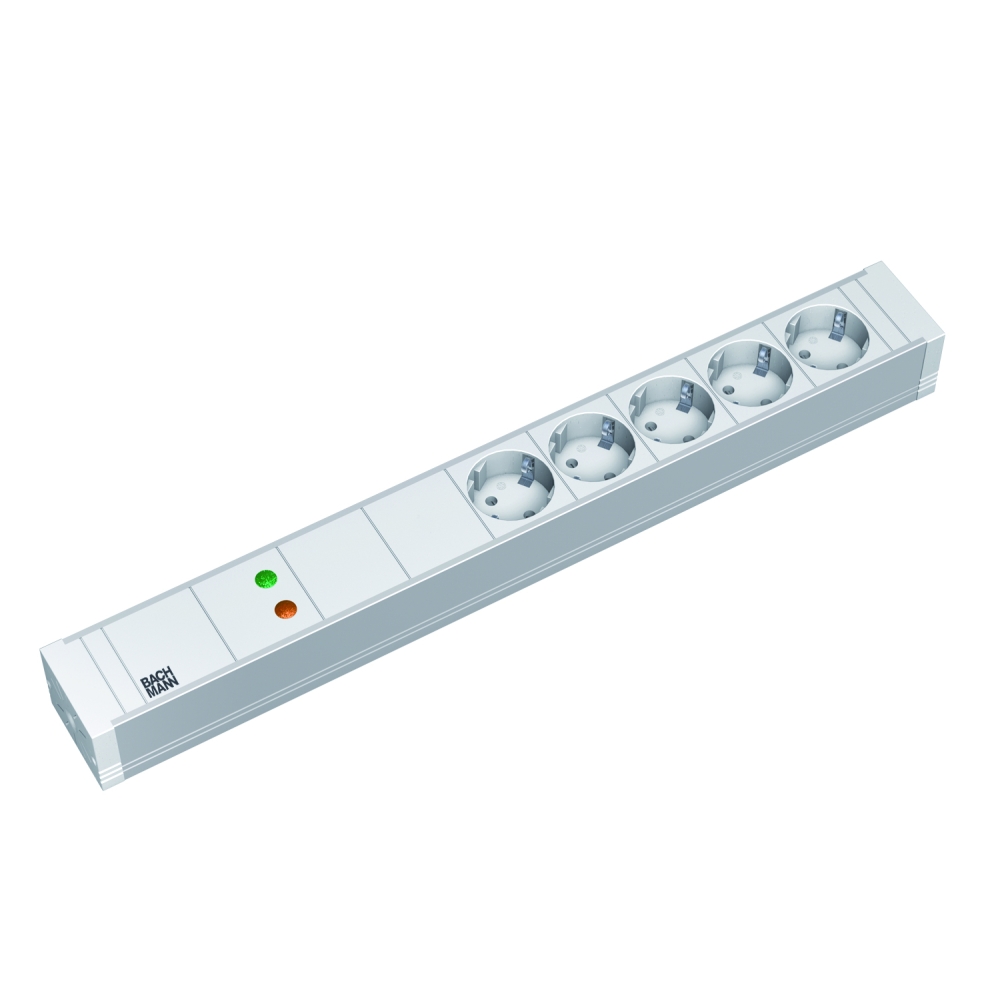 PDU19'' 5xSchuko Alb, 2 m fisa Schuko, PVC,prot., filtru