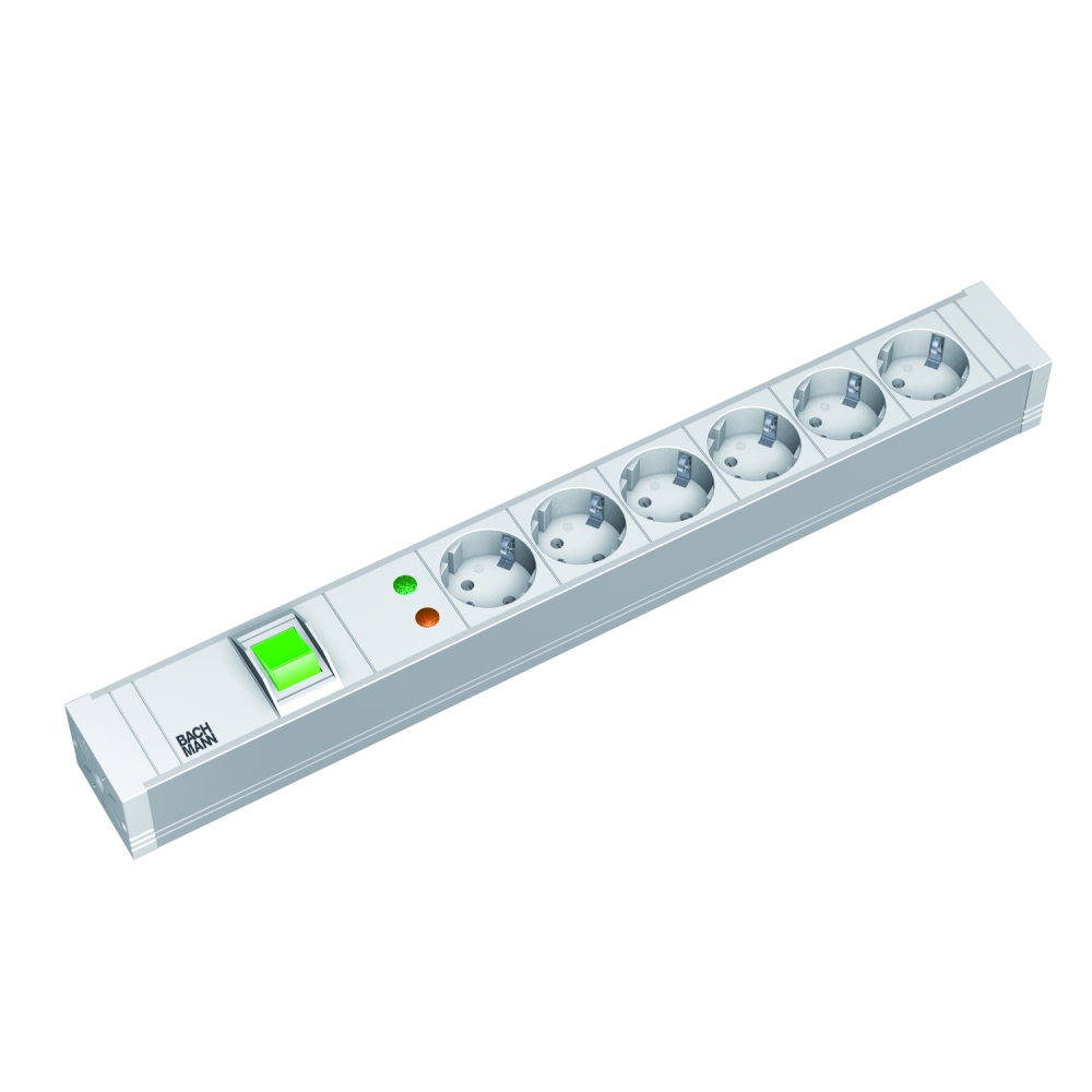 PDU19'' 6xSchuko Alb, intr., 2 m fisa Schuko, PVC,prot.