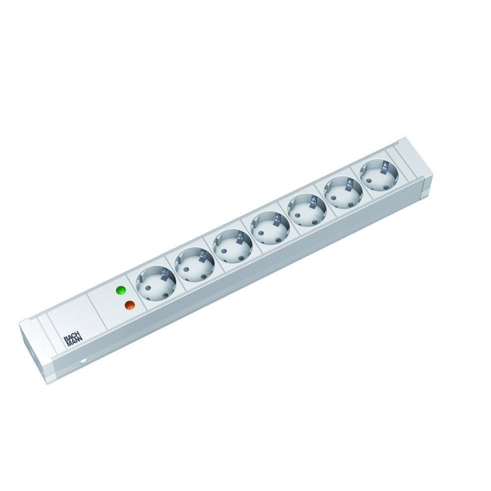 PDU19'' 7xSchuko Alb, 2 m fisa Schuko, AL,prot.
