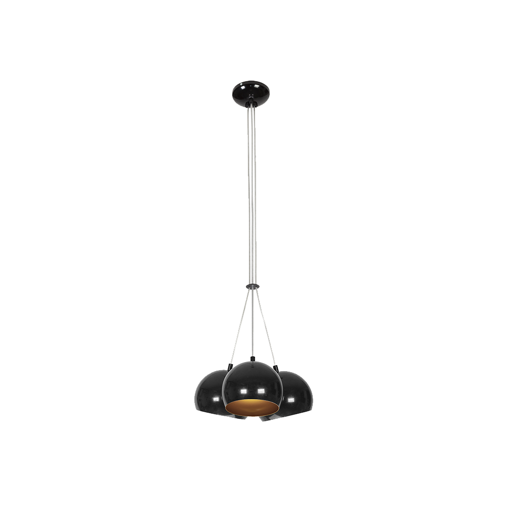 PEARL PENDUL 3XE27 NEGRU/AURIU