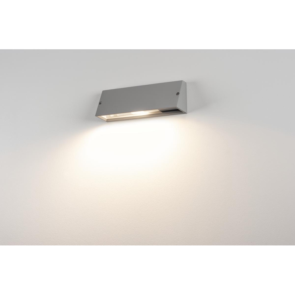 PEMA SQUARE lampă de perete, gri argintiu, E27, max. 15W