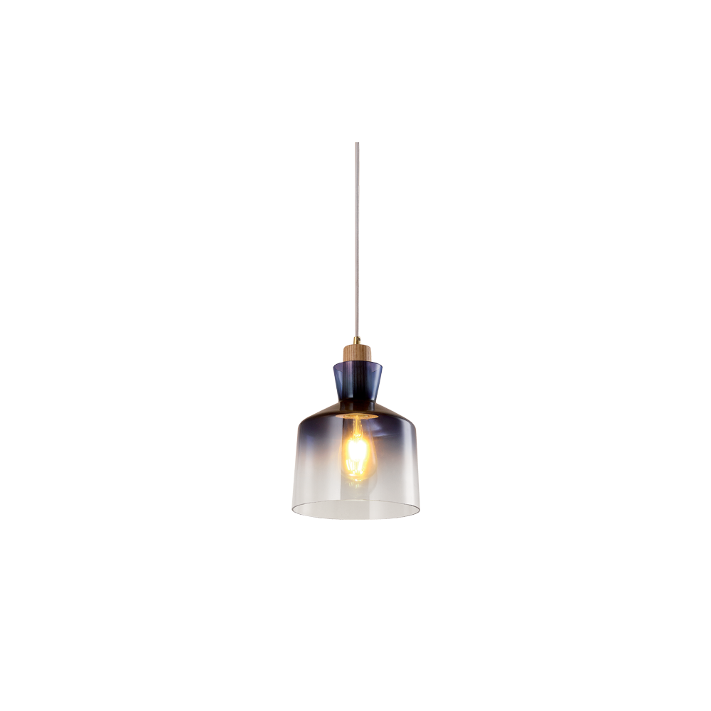 PENDUL ALMA 1XE27 ALBASTRU/LEMN