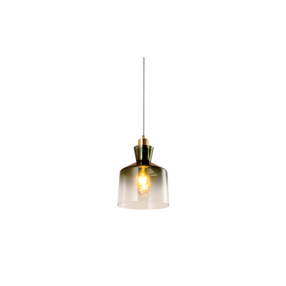 PENDUL ALMA 1XE27 VERDE/AURIE