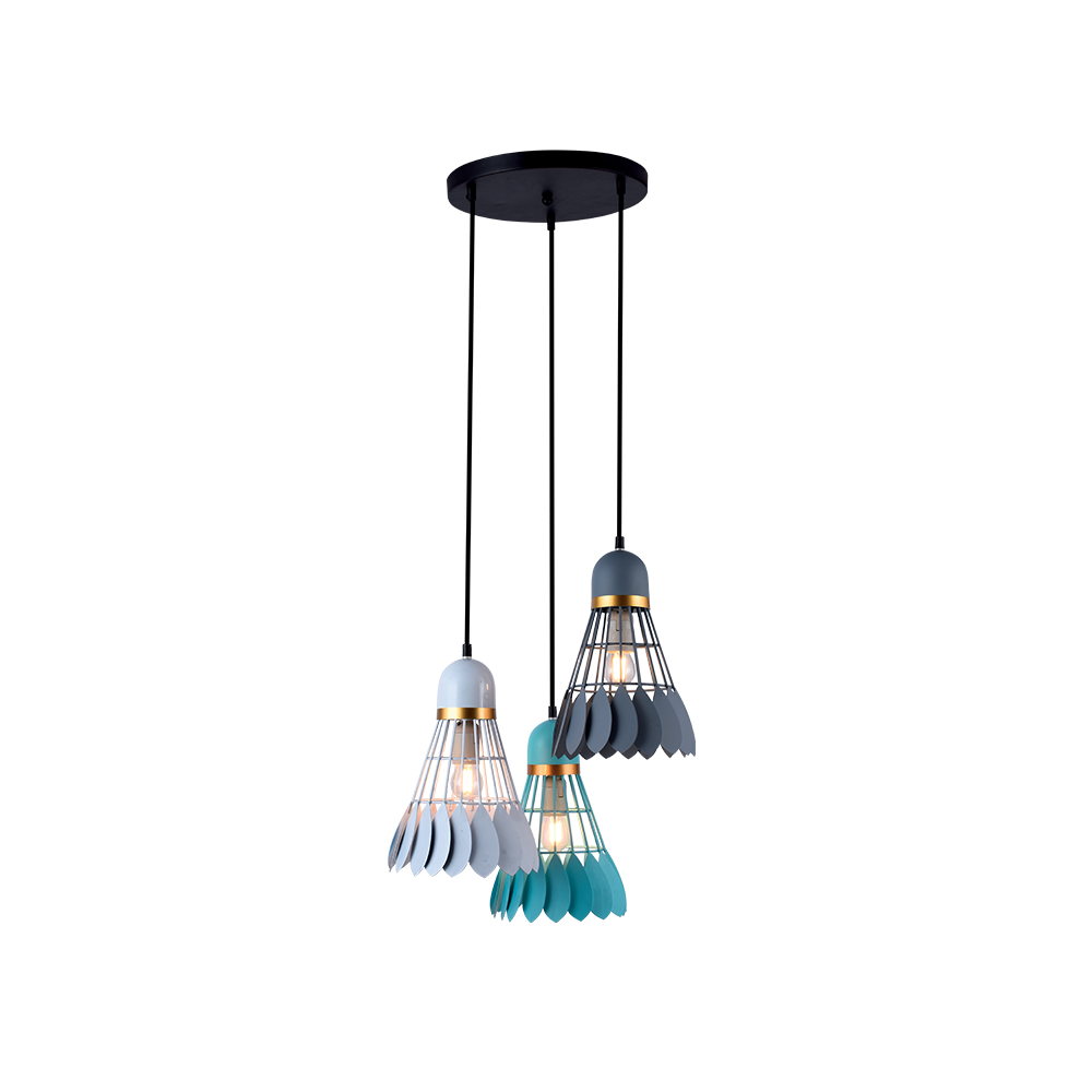 PENDUL SHUTTLE 3XE27 ALB/GRI/VERDE
