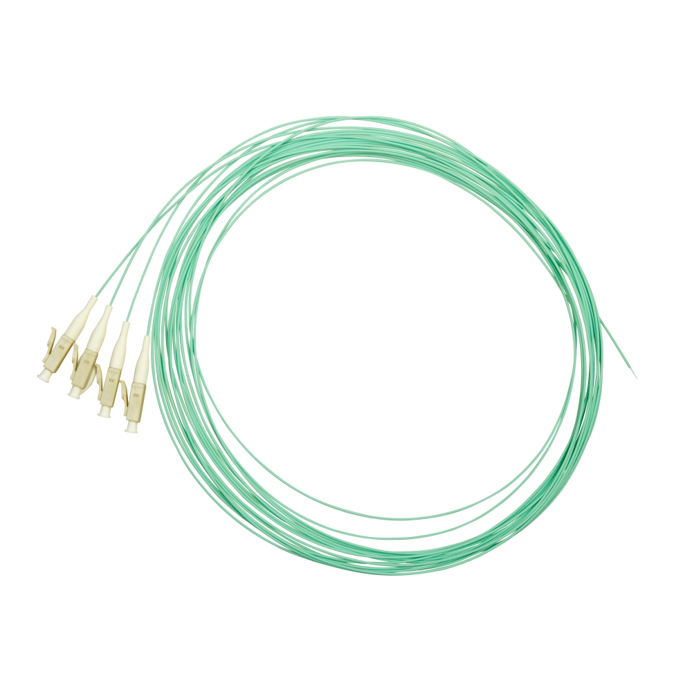 Pigtail LC, 50/125&micro;m OM3, 2m, Easy Strip,Aqua,4buc