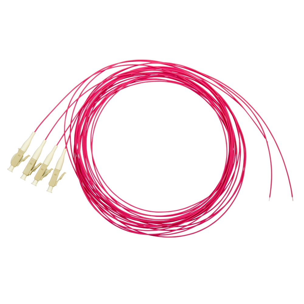 Pigtail LC, 50/125&micro;m OM4, 2m, Easy Strip, Violet, 4buc