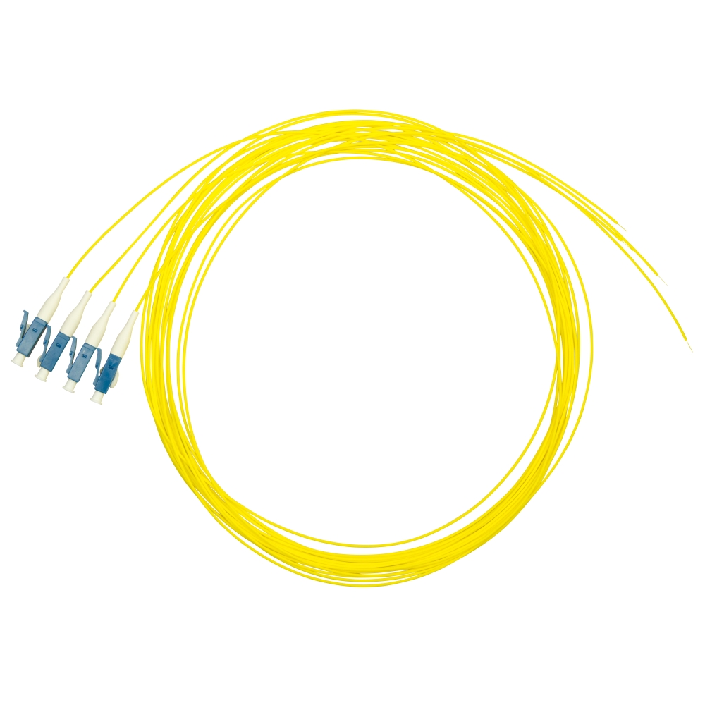 Pigtail LC, 9/125&micro;m OS2, 2m, Easy Strip, galben,4buc