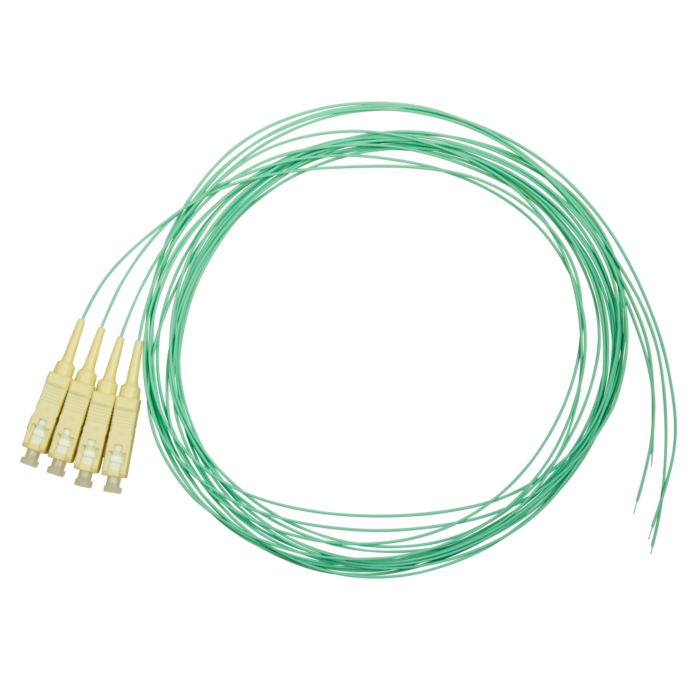 Pigtail SC, 50/125&micro;m OM3, 2m, Easy Strip,Aqua,4buc