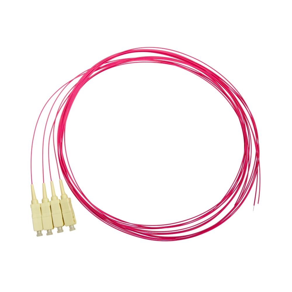 Pigtail SC, 50/125&micro;m OM4, 2m, Easy Strip, Violet,4buc