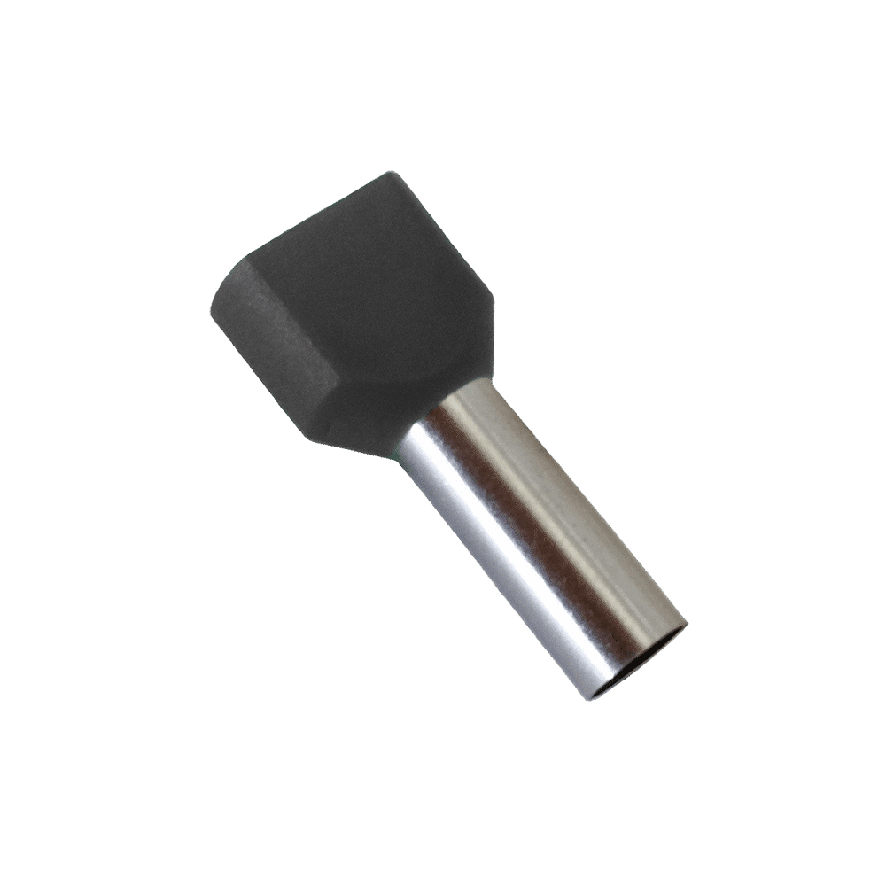 PINI DUBLI TERMINALI IZOLAŢI TЕ1508/NEGRU (100 buc. pe pachet)