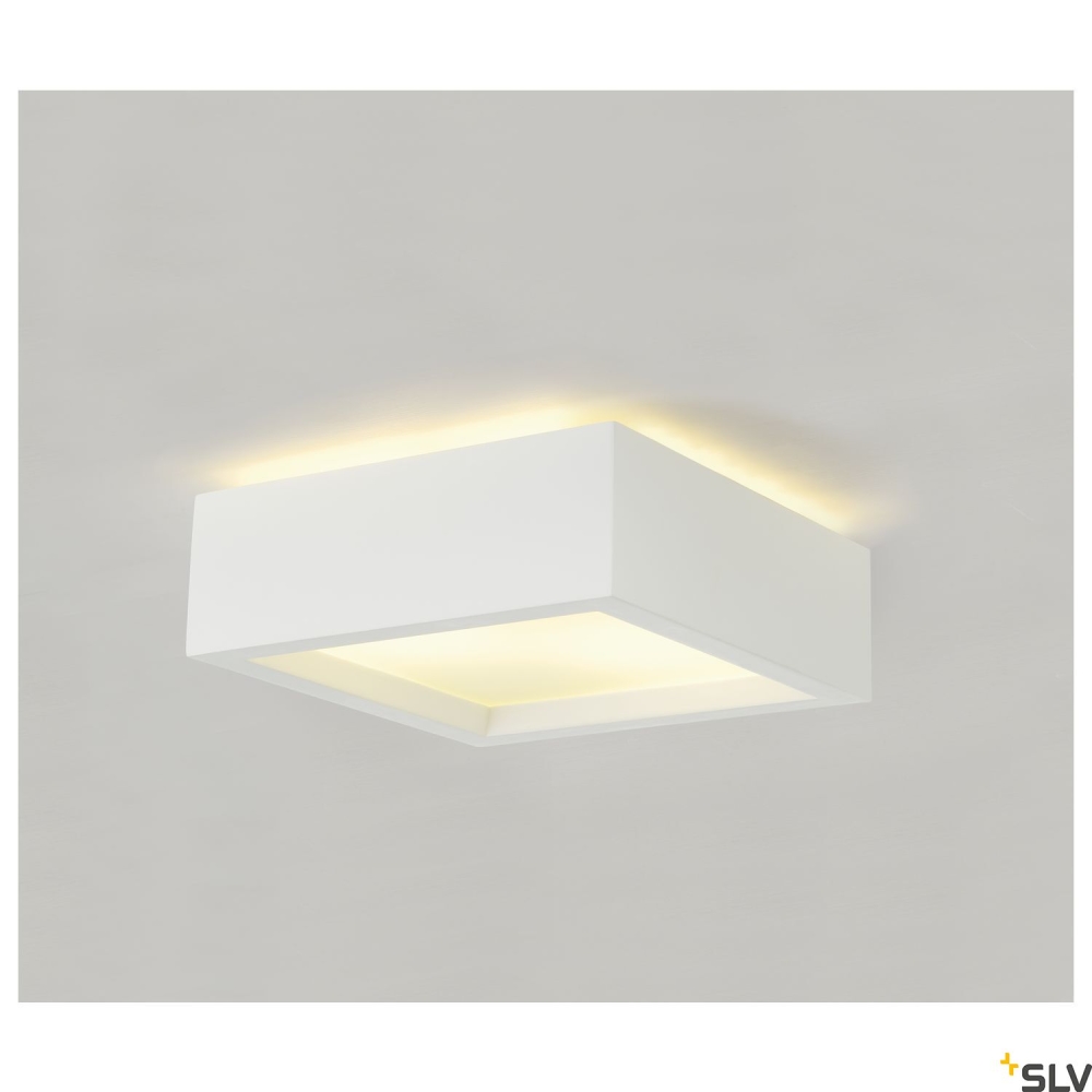 Plafonieră GL 104 E27, pătrat, gips alb, max. 15W