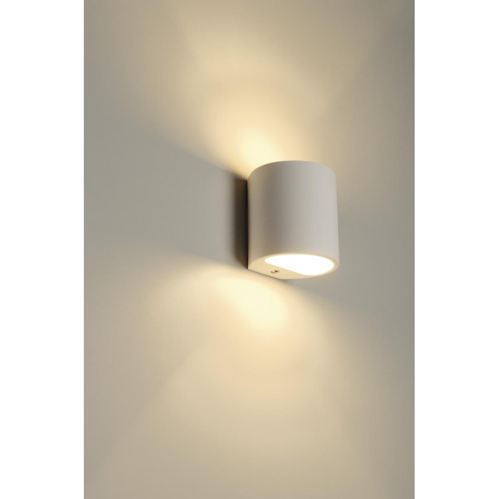 PLASTRA wall lamp, GL 104 ROUND, white plaster, G9, max. 42W