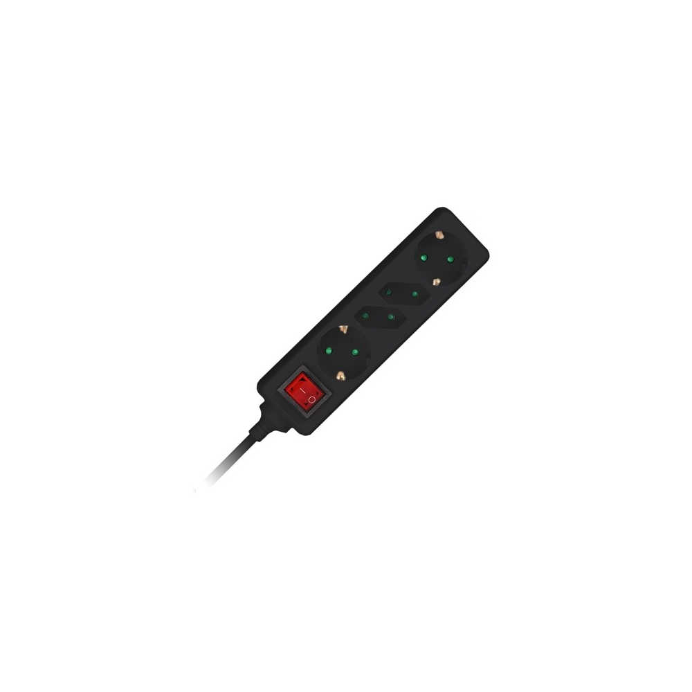 PRELUNGITOR 4 CAI CU INTRERUPATOR 1.5M( 3G1.5MM2) NEGRU