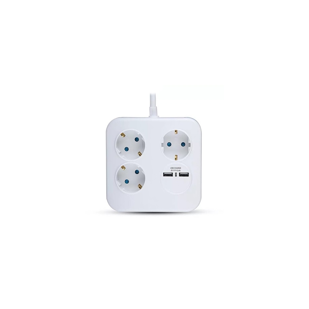 PRELUNGITOR CUBIC 3X1.5MM 1.4M 4 CAI 16A + 2 USB 2.1A