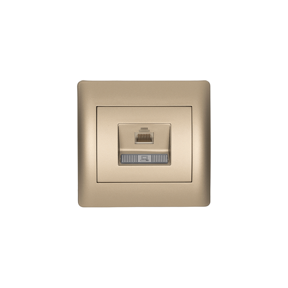PRIZA PC RHYME (CAT6e) CHAMPAGNE METALIC