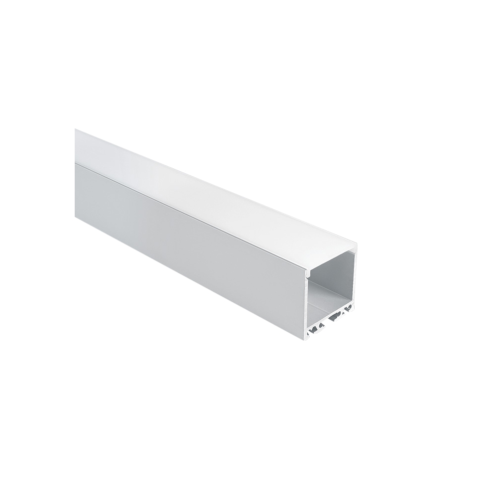 Profil alu + difuzor opal PC, capace, 2 metri, alb