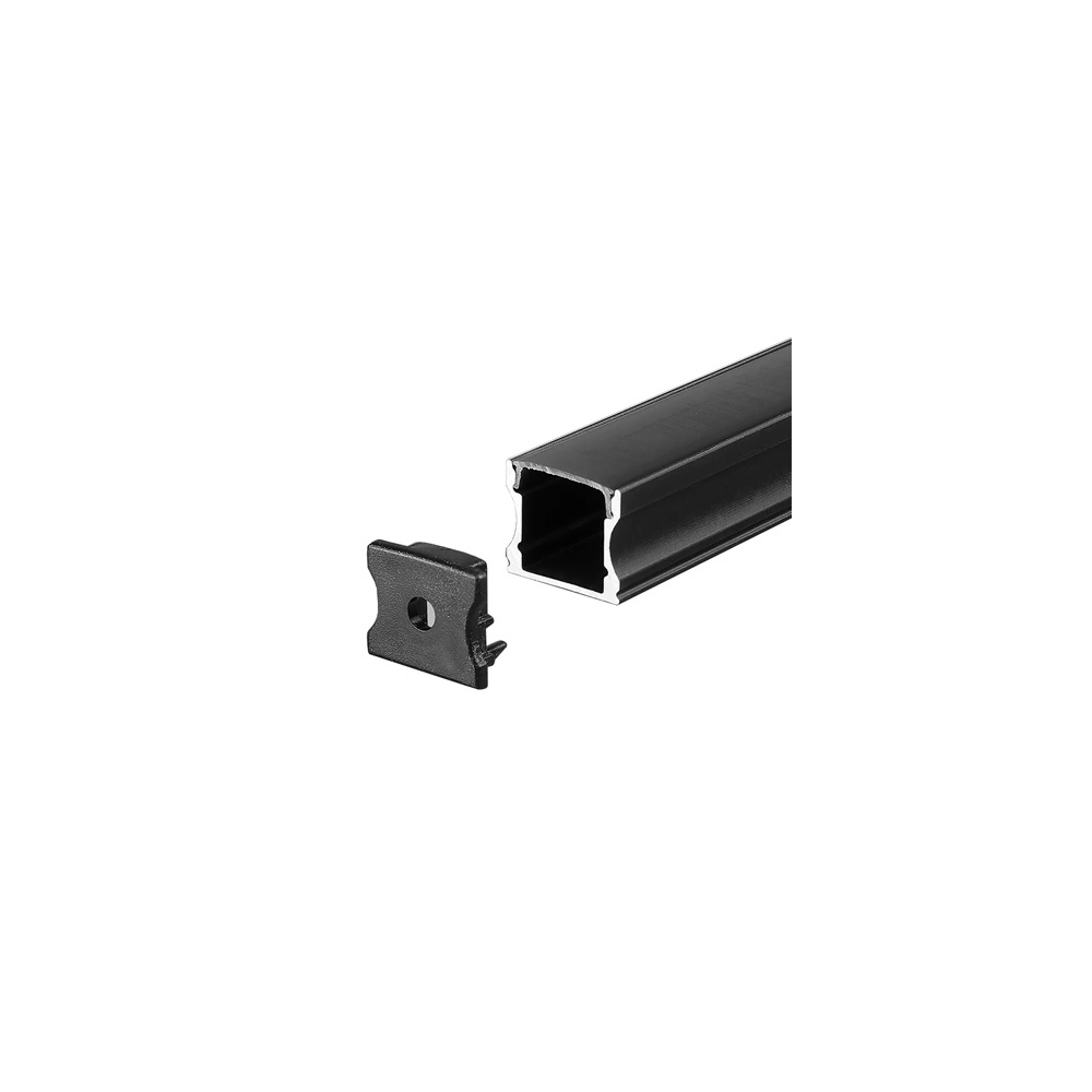 PROFIL ALUMINIU PENTRU BANDA LED 2M 17.2MM X 14.4MM - NEGRU