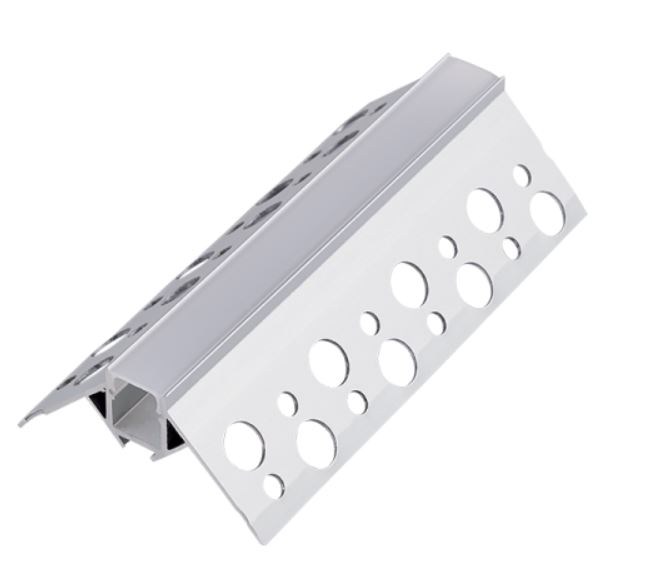 Profil led colt exterior aluminiu incastrat gips-carton 2m